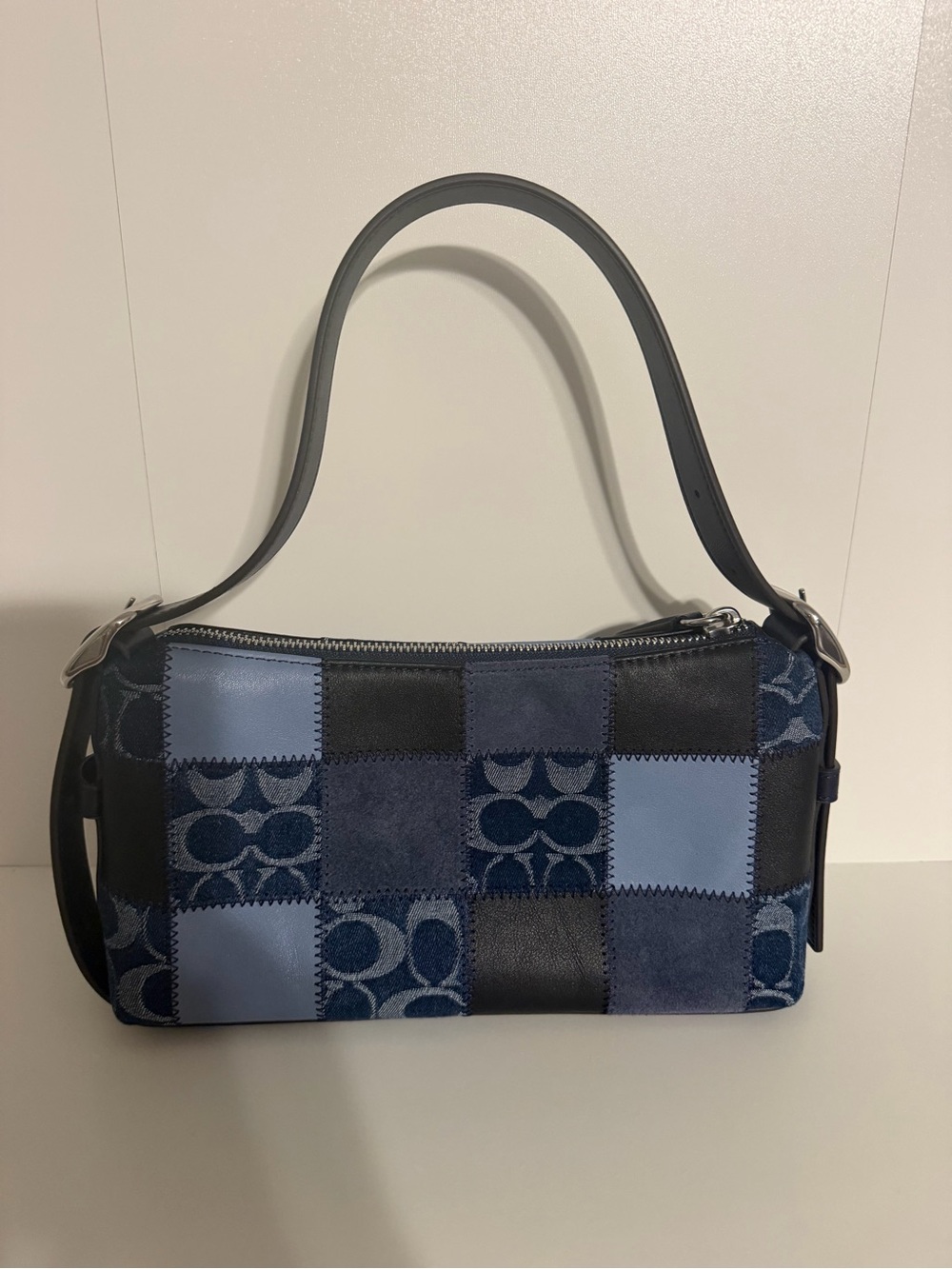 Coachtopia Patchwork Signature Shoulder Bag in Blue